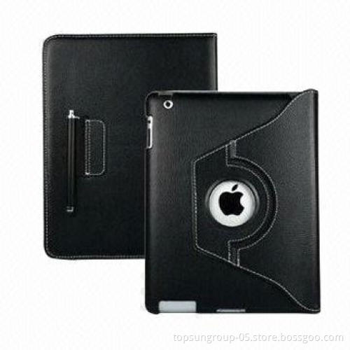 PU leather cases for iPad 4, with 360° rotating, OEM orders are welcome